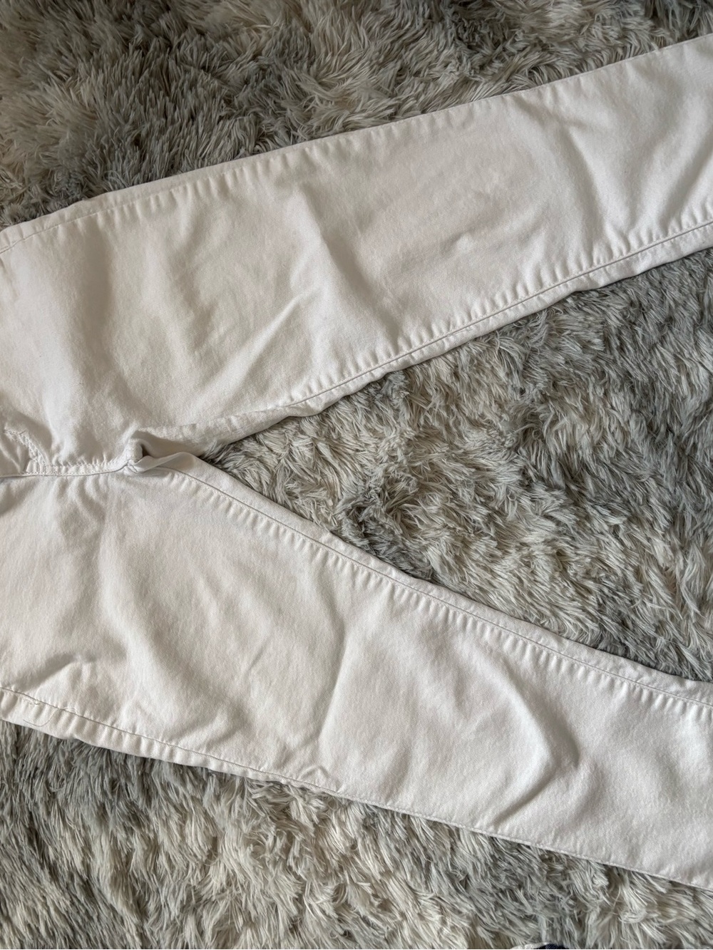 Blue Spice White Denim Jeans with Beige Label Detail